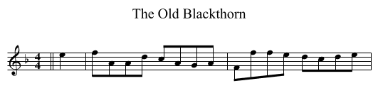 Old Blackthorn, The  - staff notation