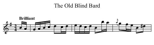 Old Blind Bard, The - staff notation