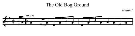 Old Bog Ground, The  - staff notation