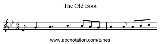Old Boot, The - staff notation