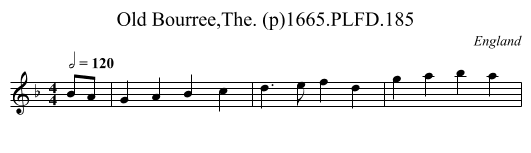 Old Bourree,The. (p)1665.PLFD.185 - staff notation