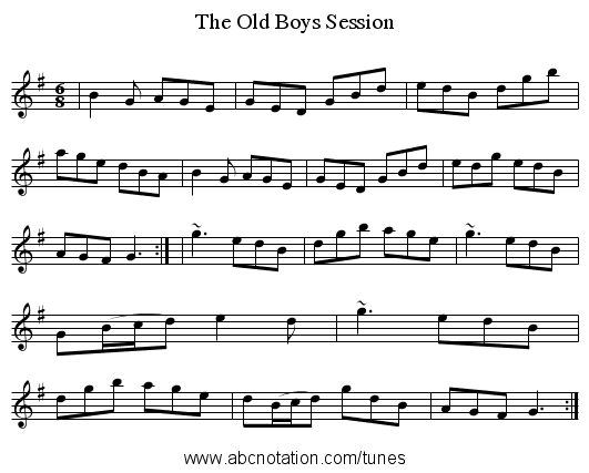 Old Boys Session, The - staff notation