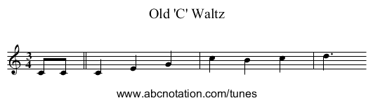 Old 'C' Waltz - staff notation