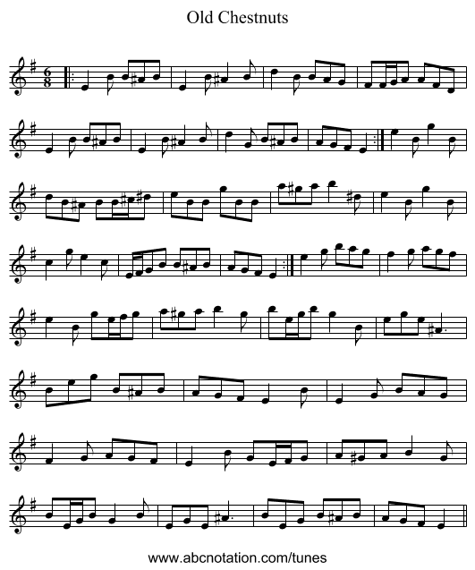 Old Chestnuts - staff notation