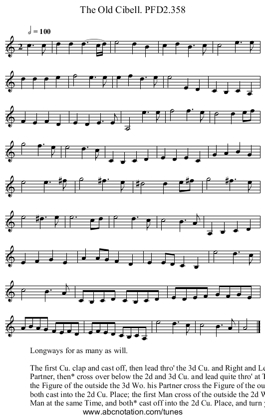 Old Cibell. PFD2.358, The - staff notation