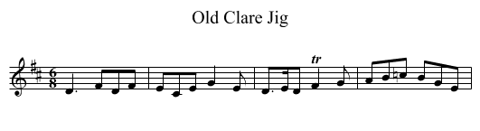 Old Clare Jig - staff notation