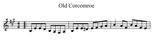 Old Corcomroe - staff notation