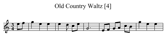 Old Country Waltz [4] - staff notation
