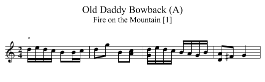 Old Daddy Bowback (A) - staff notation