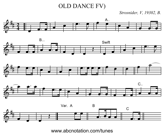 OLD DANCE FV) - staff notation