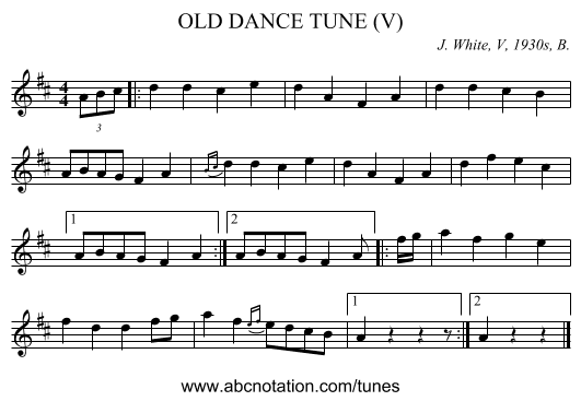 OLD DANCE TUNE (V) - staff notation