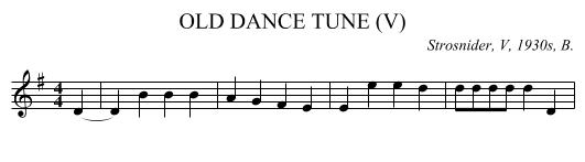 OLD DANCE TUNE (V) - staff notation