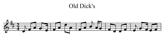 Old Dick's - staff notation