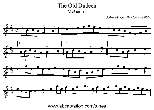 Old Dudeen, The - staff notation