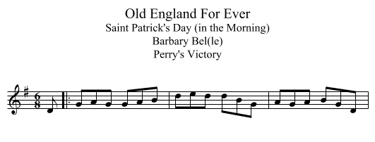 Old England For Ever - staff notation