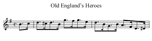 Old England’s Heroes - staff notation