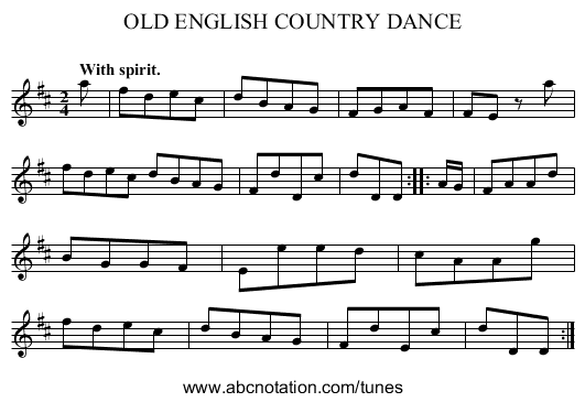 OLD ENGLISH COUNTRY DANCE - staff notation