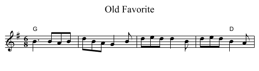 Old Favorite - staff notation