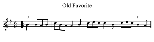 Old Favorite - staff notation