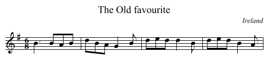 Old favourite, The - staff notation
