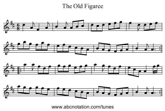 Old Figaree, The - staff notation