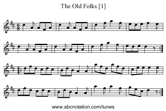 Old Folks [1], The - staff notation
