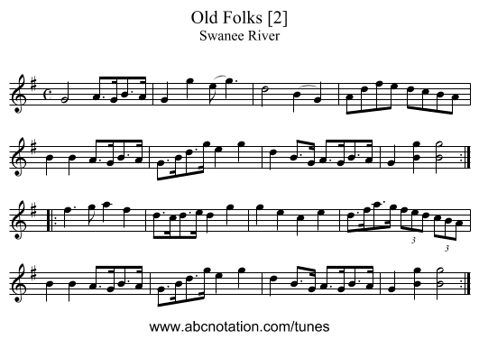 Old Folks [2] - staff notation