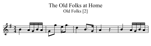 Old Folks at Home, The - staff notation