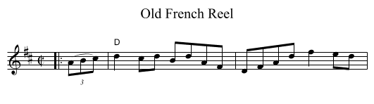 Old French Reel - staff notation