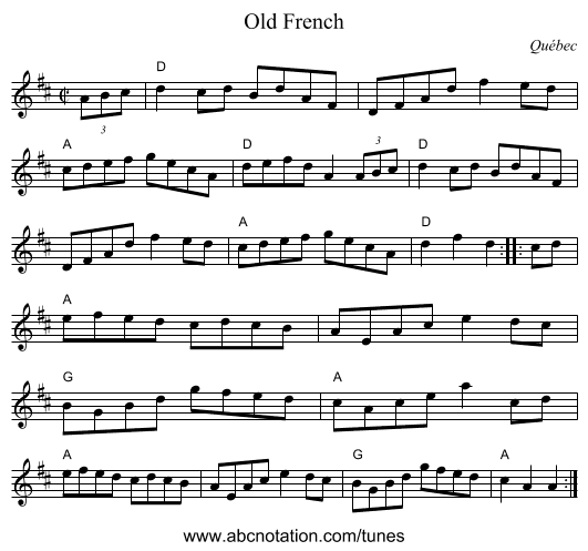 Old French - staff notation
