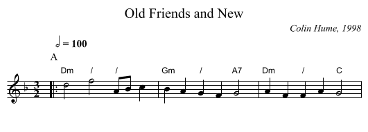 Old Friends and New - staff notation