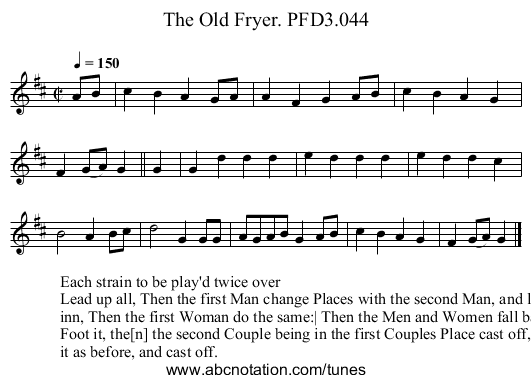 Old Fryer. PFD3.044, The - staff notation