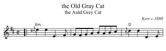 Old Gray Cat, the  - staff notation