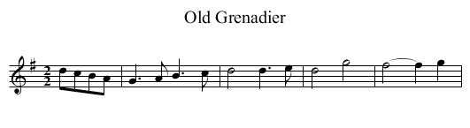 Old Grenadier - staff notation