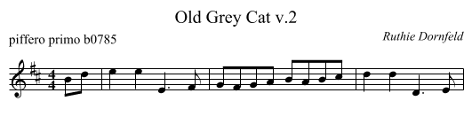 Old Grey Cat v.2 - staff notation