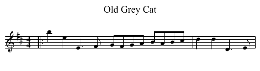 Old Grey Cat - staff notation