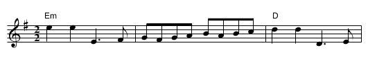 Old Grey Cat - staff notation