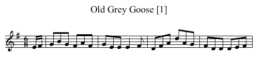 Old Grey Goose [1] - staff notation