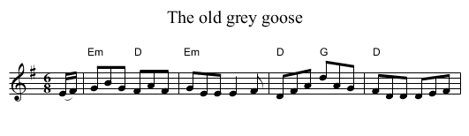 old grey goose, The  - staff notation