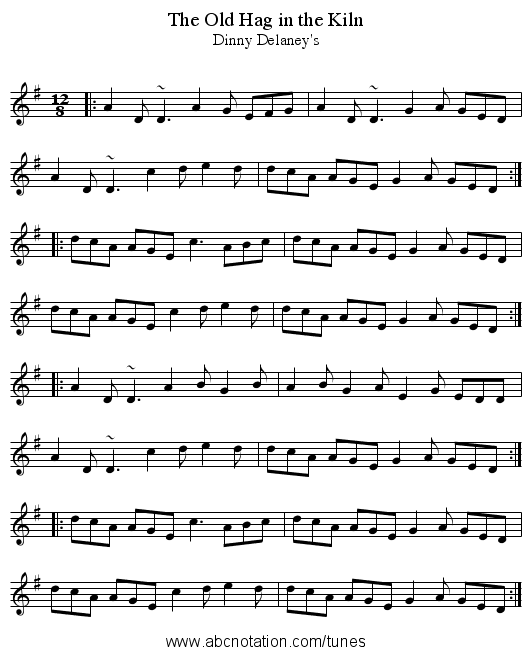 Old Hag in the Kiln, The - staff notation