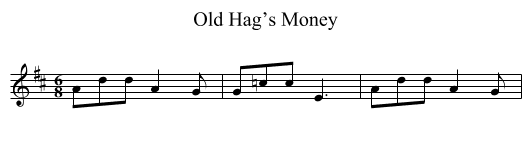 Old Hag’s Money - staff notation