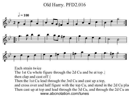 Old Harry. PFD2.016 - staff notation