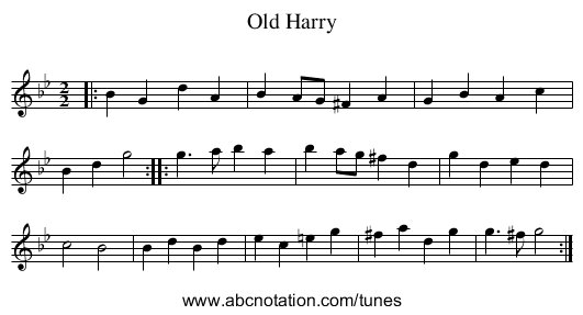 Old Harry - staff notation