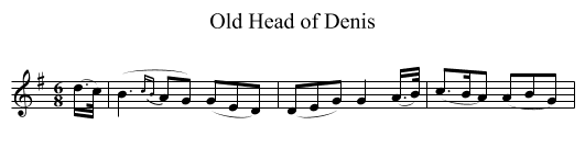 Old Head of Denis - staff notation