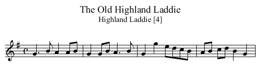 Old Highland Laddie, The - staff notation