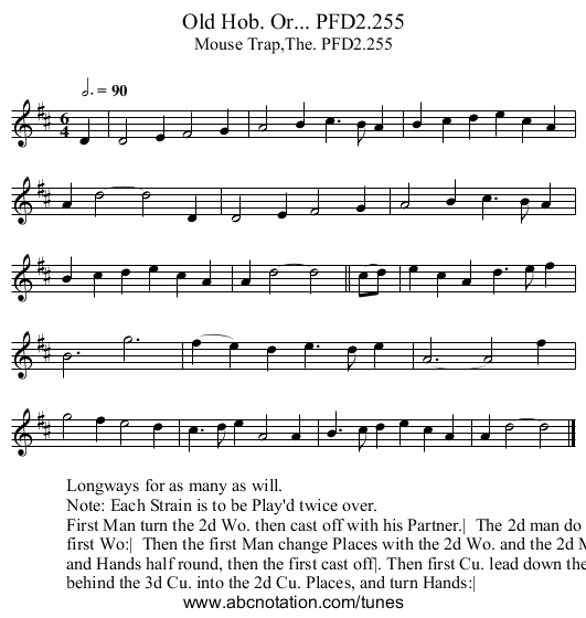 Old Hob. Or... PFD2.255 - staff notation