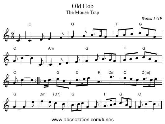 Old Hob - staff notation