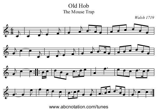 Old Hob - staff notation