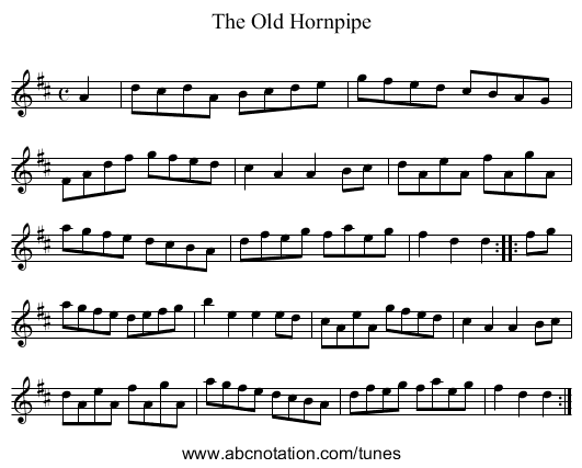 Old Hornpipe, The - staff notation