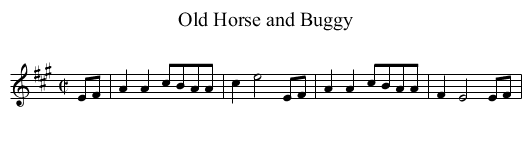 Old Horse and Buggy - staff notation